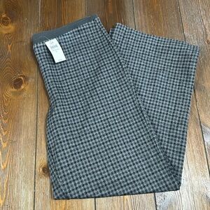 J. Jill Ponte Full Leg Houndstooth Pattern Pants Gray Women's L